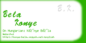 bela konye business card